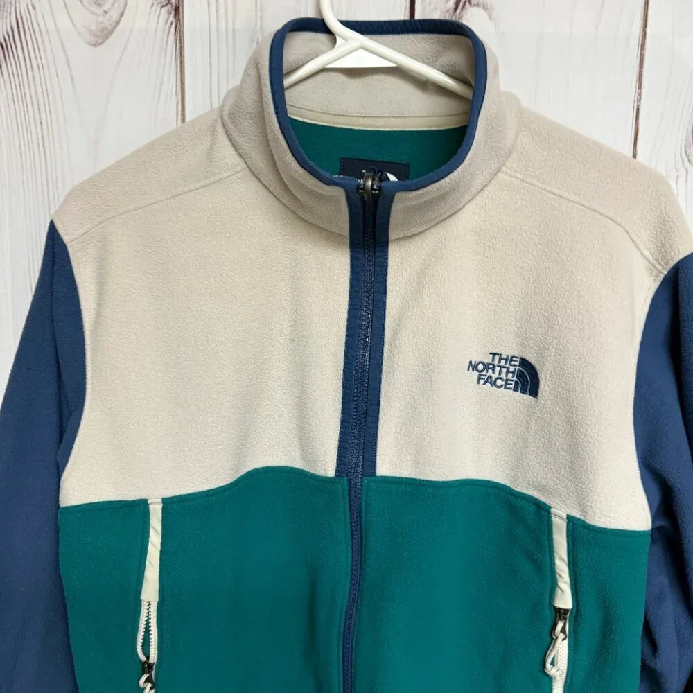 The North Face Glacier Alpine Fleece‎ Jacket Men’s Medium Green/Blue EUC